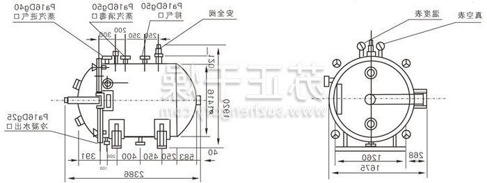 圆形静态真空干燥机结构示意图